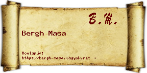 Bergh Masa névjegykártya